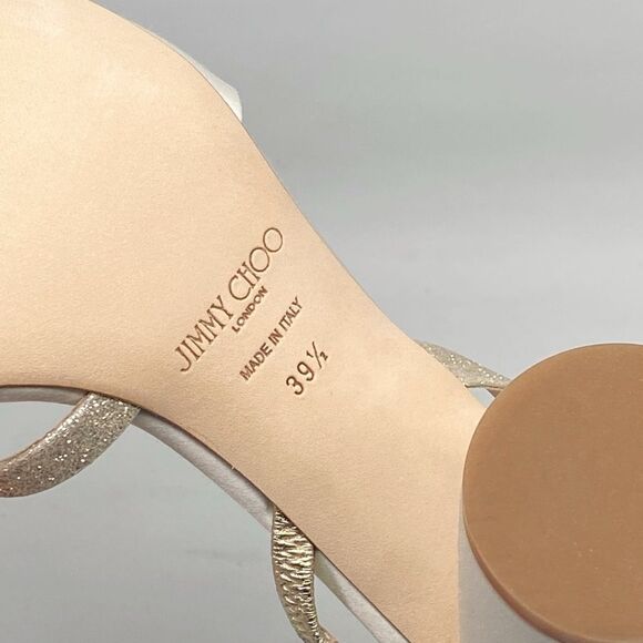 Jimmy Choo Plum Satin & Glitter Slingback Sandals size 39.5 - Picture 13 of 13